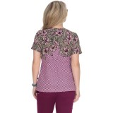 1089PR koi Stretch Brianne Print Top - Antique Camellia