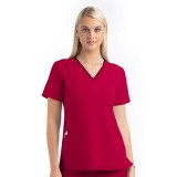 4510 [Matrix Impulse] Haut à col en V courbé contrasté pour femme