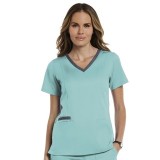 3502 Matrix Both Side Contrast V-Neck Top - Maevn