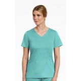 3701 Matrix Curved Mock Wrap Top - Maevn
