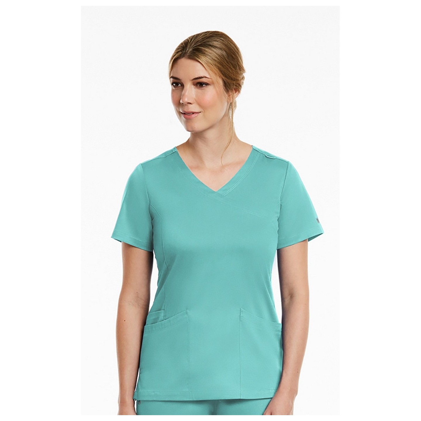 3701 Matrix Curved Mock Wrap Top - Maevn