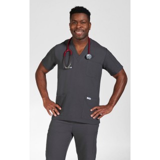 T4010 MOBB Mentality Unisex V-Neck Scrub Top Stretch-Flex Blend