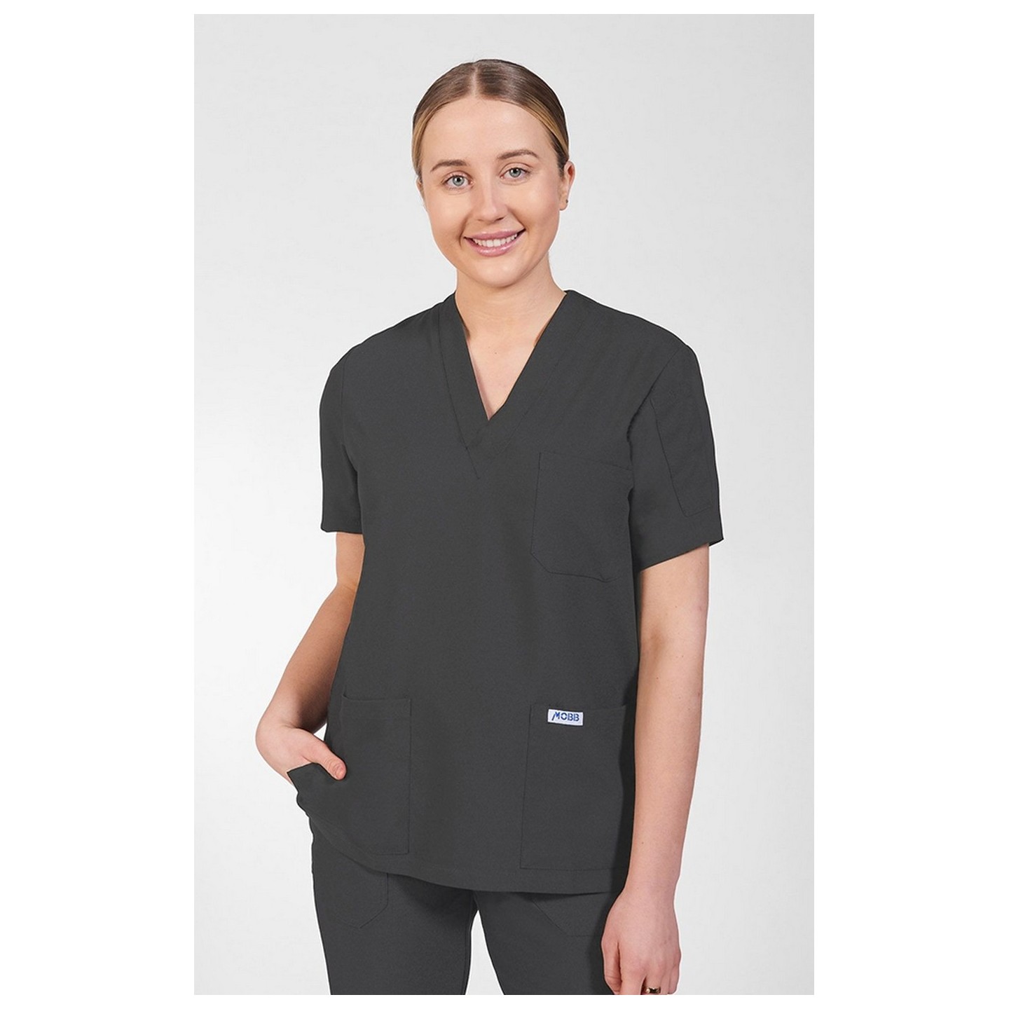 T4010 MOBB Mentality Unisex V-Neck Scrub Top Stretch-Flex Blend