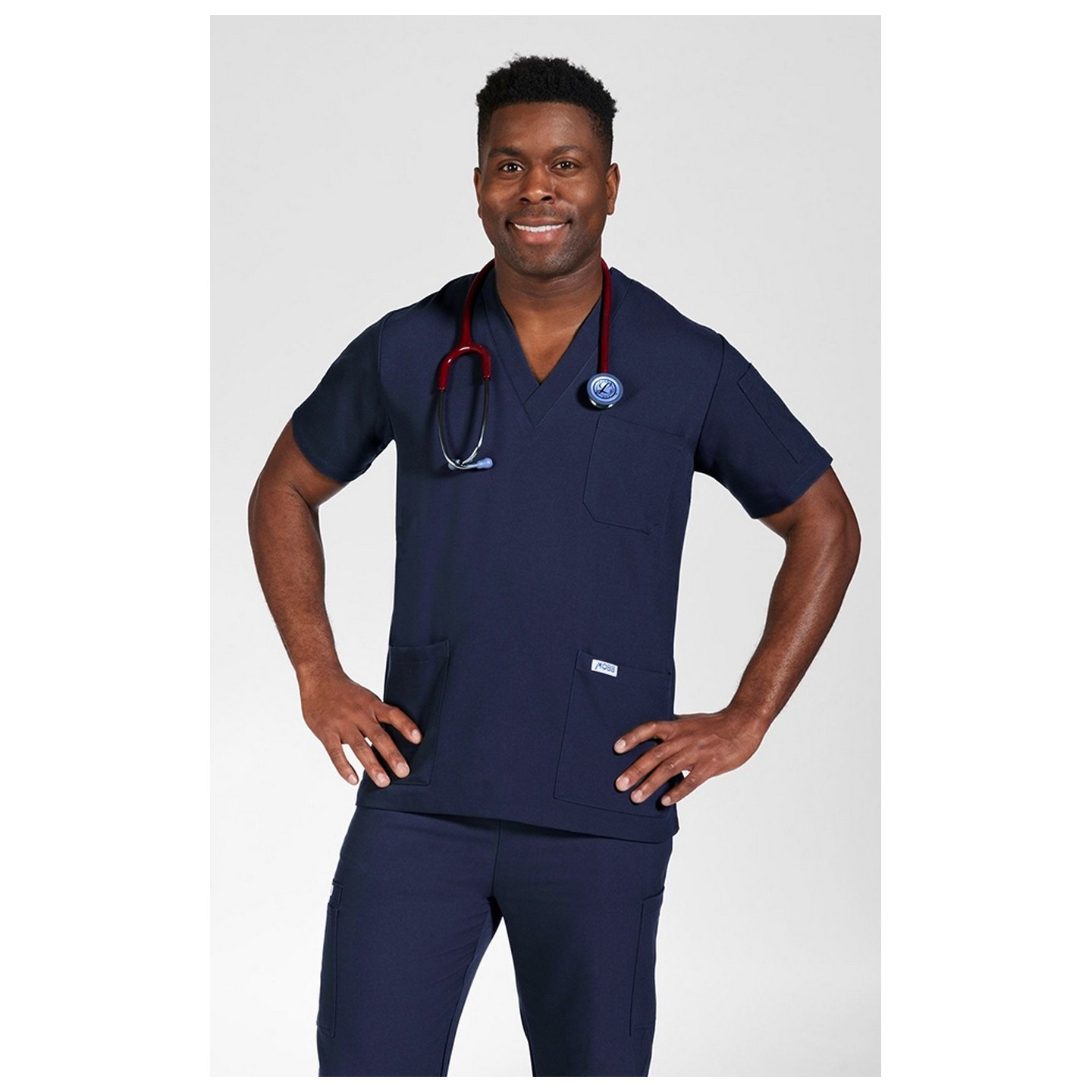 T4010 MOBB Mentality Unisex V-Neck Scrub Top Stretch-Flex Blend