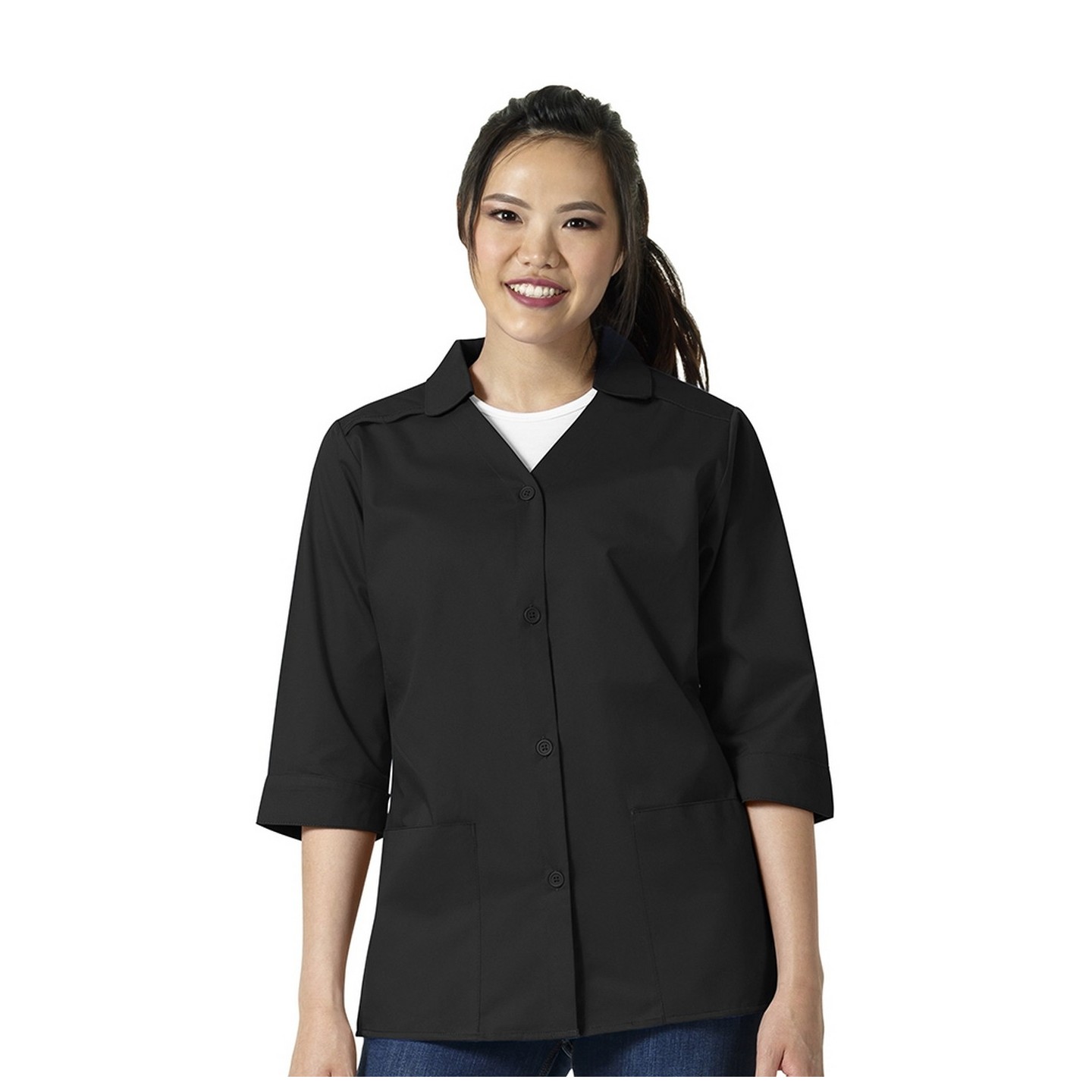 201 WonderWink WonderWORK Women's Smock ¾ sleeve with optional flip cuff