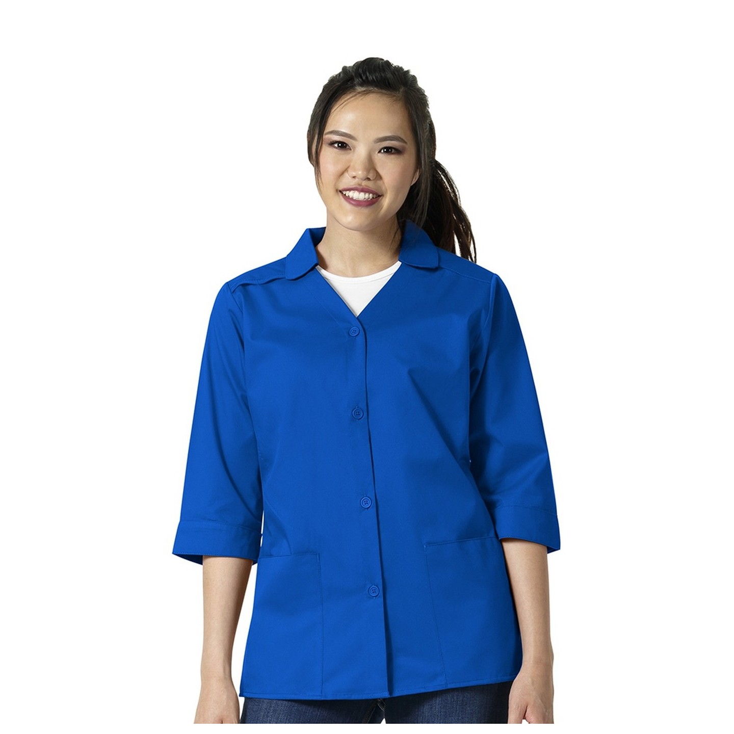 201 WonderWink WonderWORK Smock femme  ¾ avec manchette à rabat en option