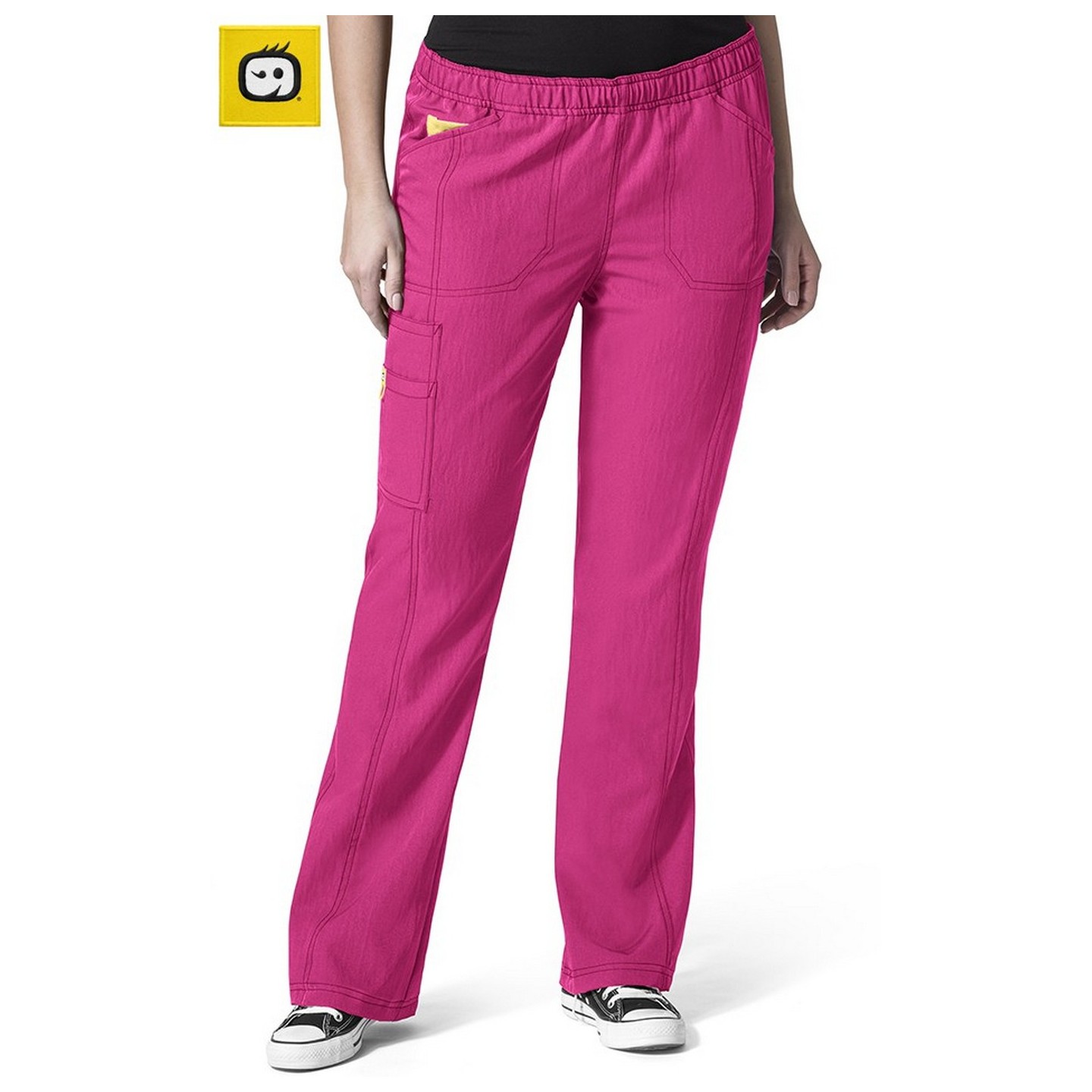 5105 WonderWink Plus Boot Cut Cargo Scrub Pants - Hot Pink