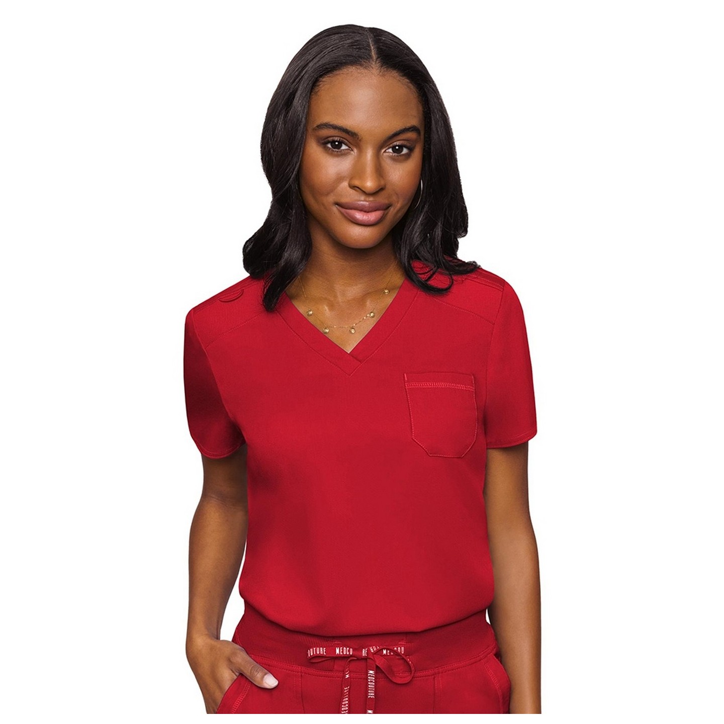 7448 Med Couture Touch Haut avec Poche de Poitrine