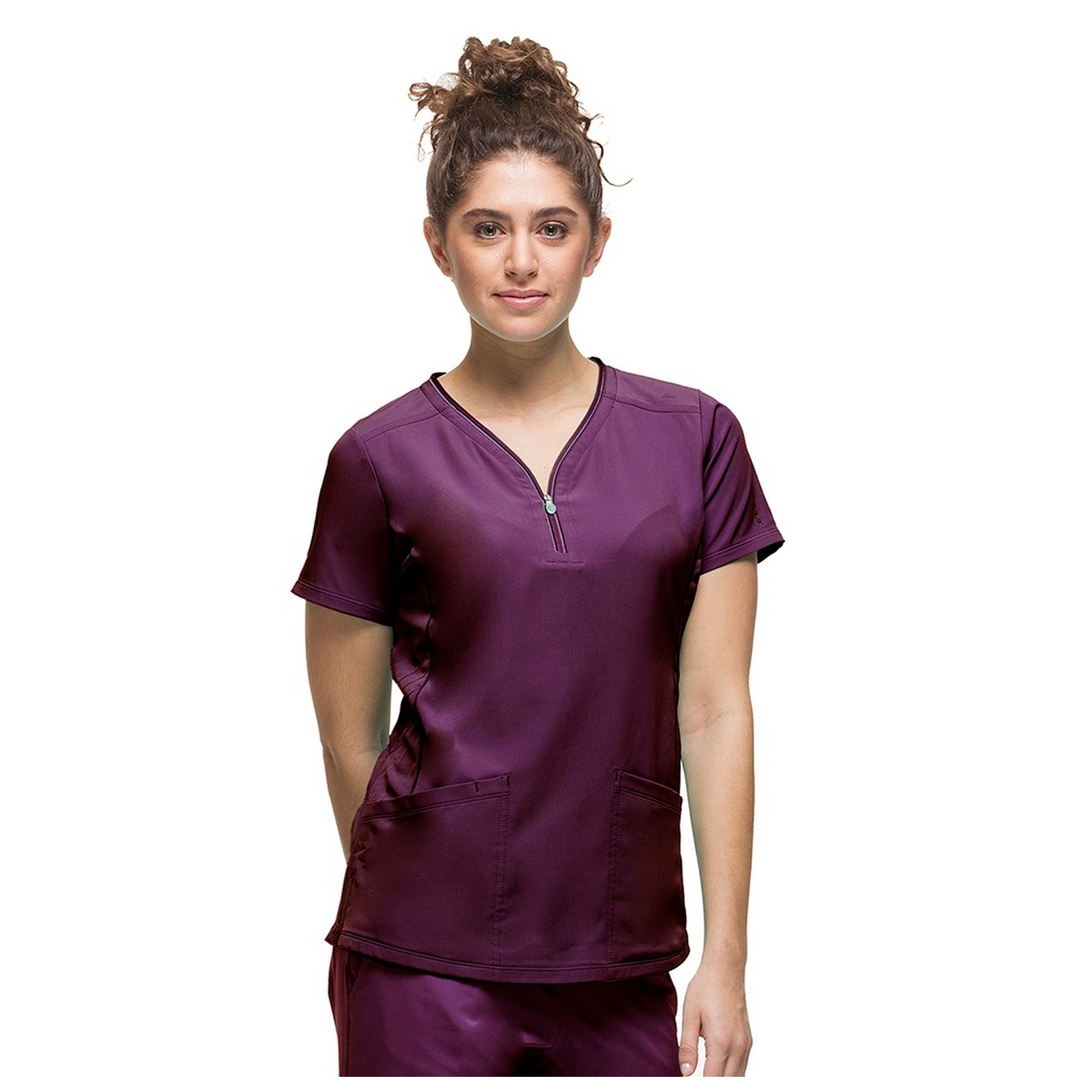 2254 Healing Hands HH360 Sonia Zipper Neckline Scrub Top
