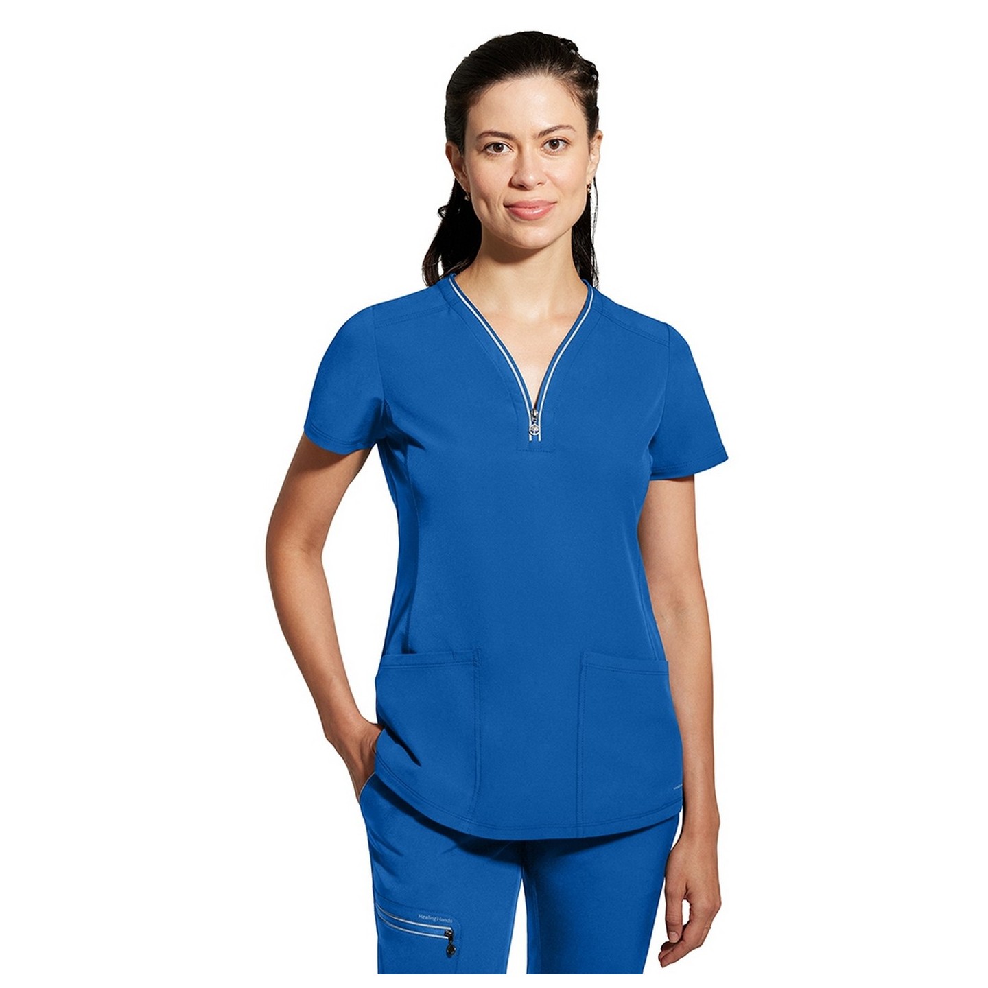 2274 Healing Hands HH360 Sonia Reflective Y-Neck Zip Top 