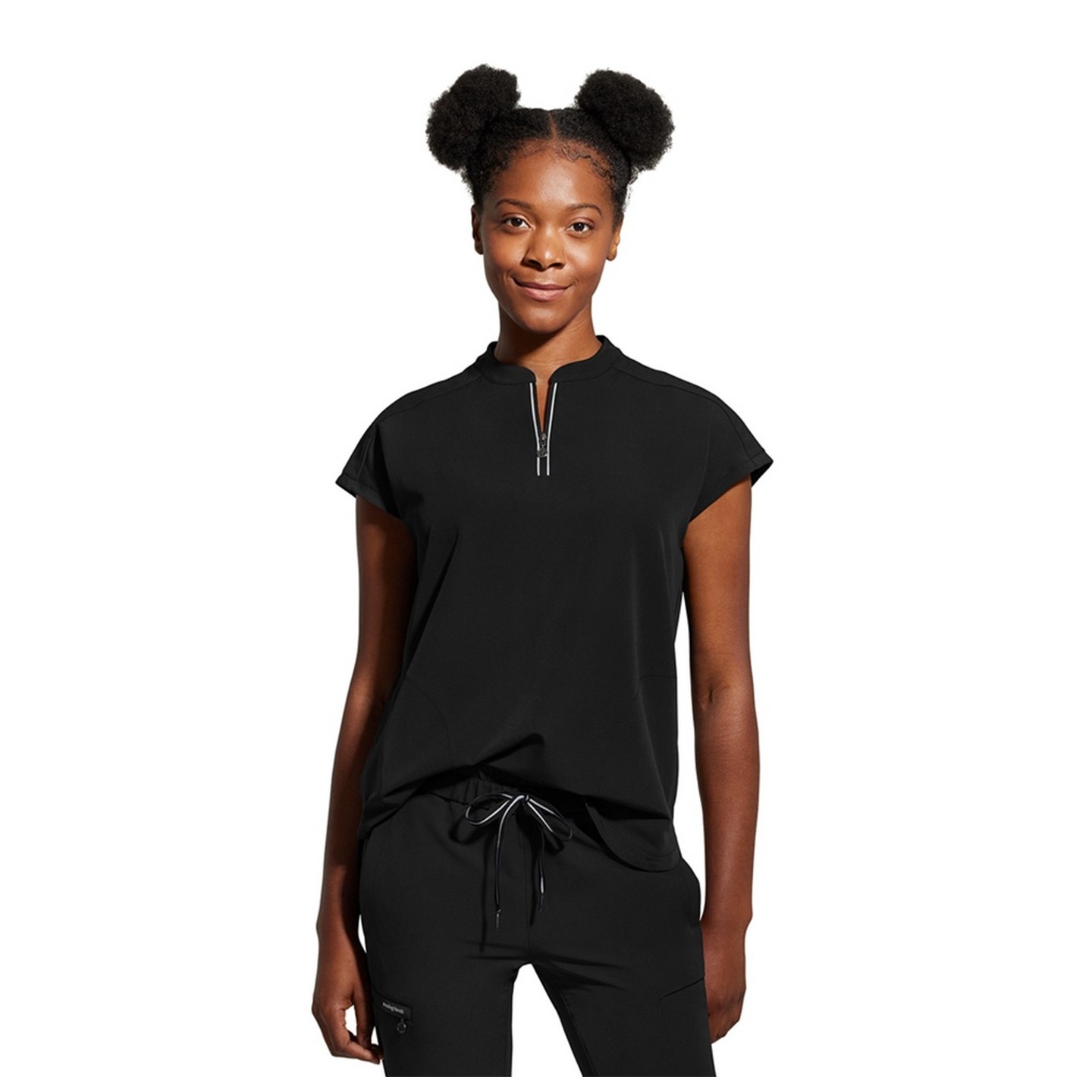 2286 Healing Hands HH360 Sandy Mandarin Collar Top