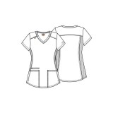 DK875 Dickies Balance Haut a Col en V et Panneaux Latéraux en Tricot Côtelé