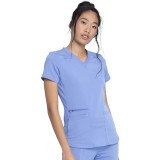 DK875 Dickies Balance Haut a Col en V et Panneaux Latéraux en Tricot Côtelé