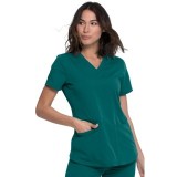 DK875 Dickies Balance Haut a Col en V et Panneaux Latéraux en Tricot Côtelé