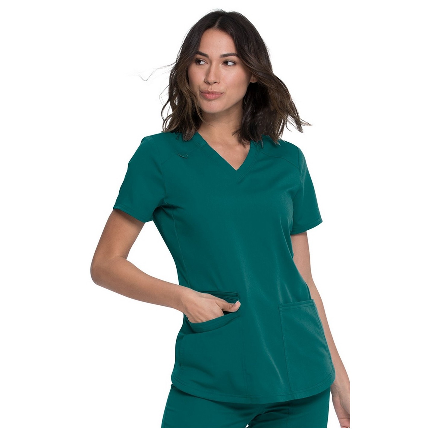 DK875 Dickies Balance Haut a Col en V et Panneaux Latéraux en Tricot Côtelé