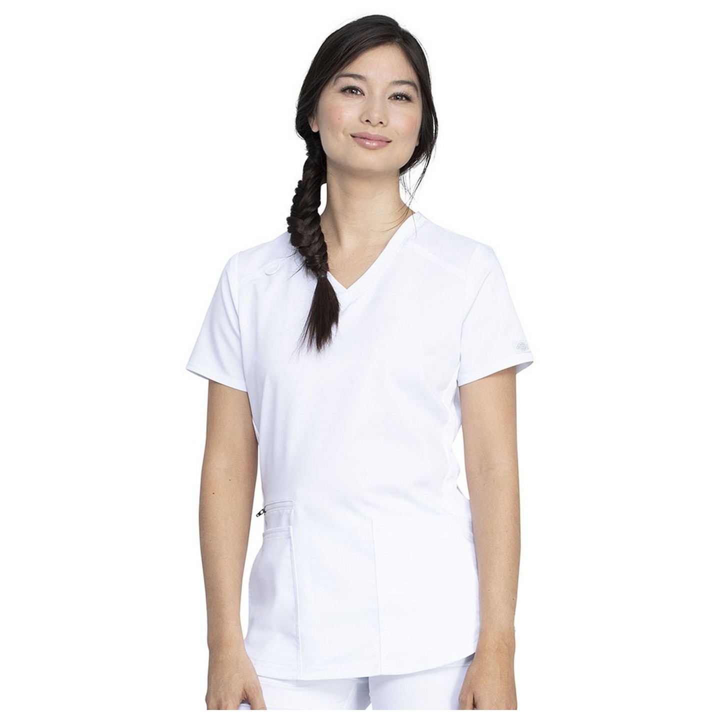 DK875 Dickies Balance Haut a Col en V et Panneaux Latéraux en Tricot Côtelé