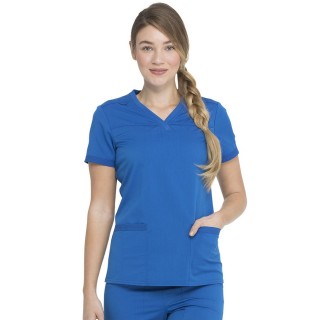 DK870 Dickies Balance Haut a Col en V et Panneaux Latéraux en Tricot Côtelé