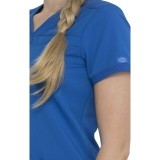 DK870 Dickies Balance Haut a Col en V et Panneaux Latéraux en Tricot Côtelé