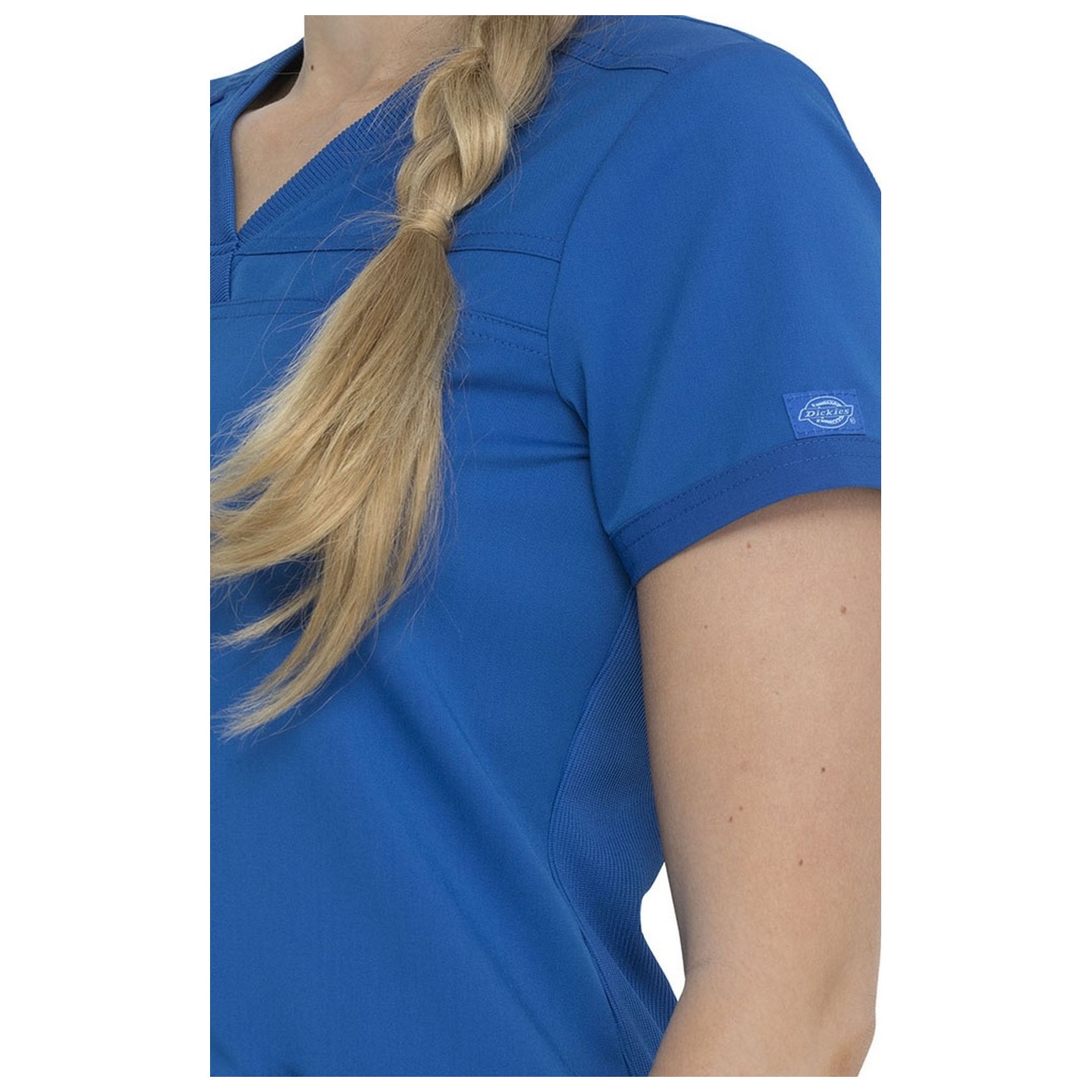 DK870 Dickies Balance V-Neck Top with Rib-Knit Panels