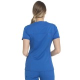 DK870 Dickies Balance V-Neck Top with Rib-Knit Panels