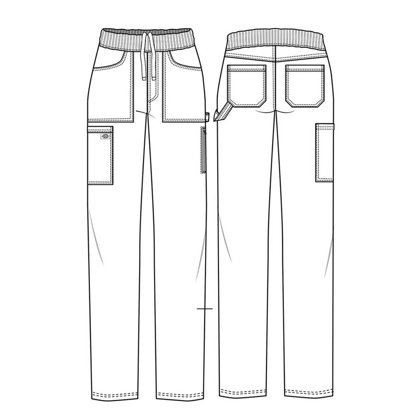 DK135 Dickies Balance Pantalon à Jambe Effilé avec 6 Poches
