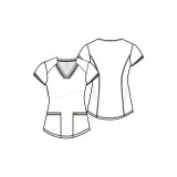 Top col V CK840 en noir - Cherokee Form