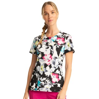 CK609 Top à col rond en Inky Garden - Cherokee Infinity - Antimicrobien