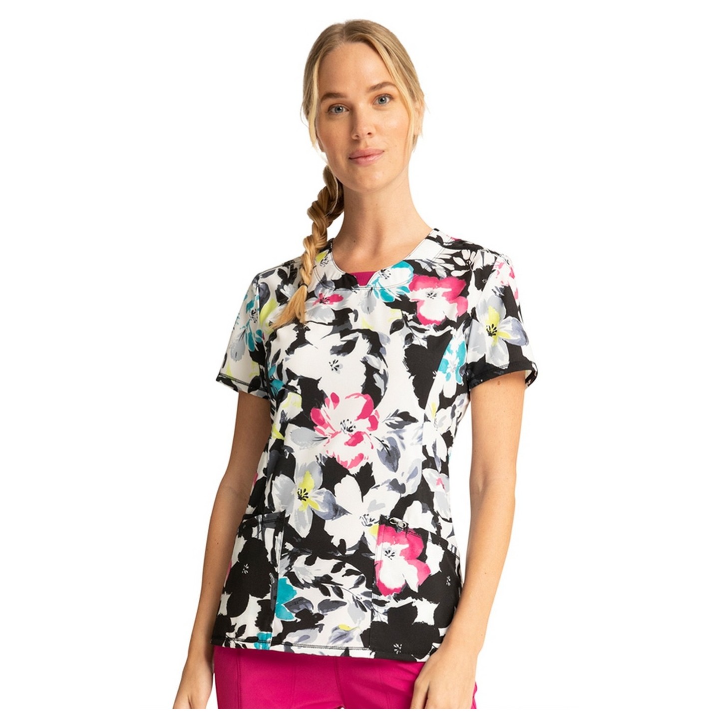 CK609 Top à col rond en Inky Garden - Cherokee Infinity - Antimicrobien