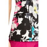 CK609 Round Neck Top in Inky Garden - Cherokee Infinity - Antimicrobial