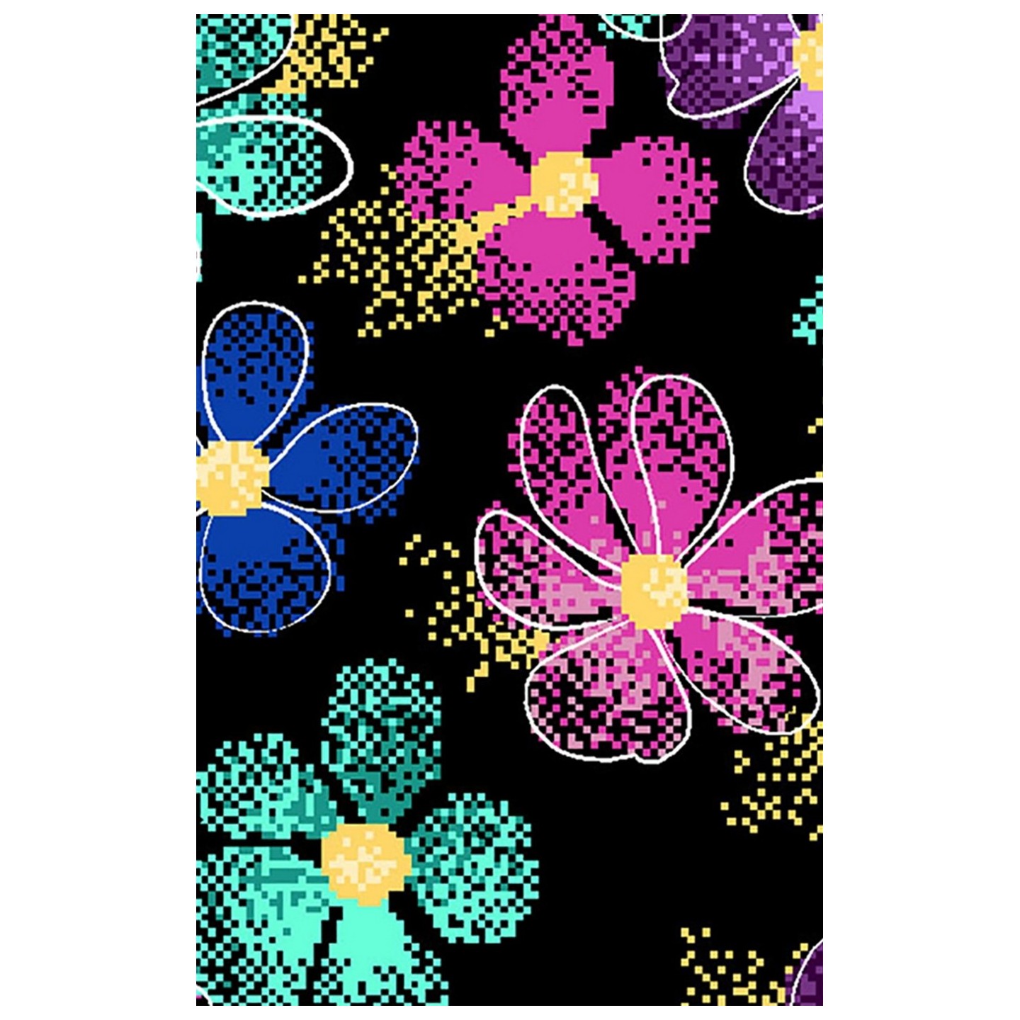 *FINAL SALE CK634 V-Neck Print Top in Digital Daisy - Cherokee Infinity - Antimicrobial