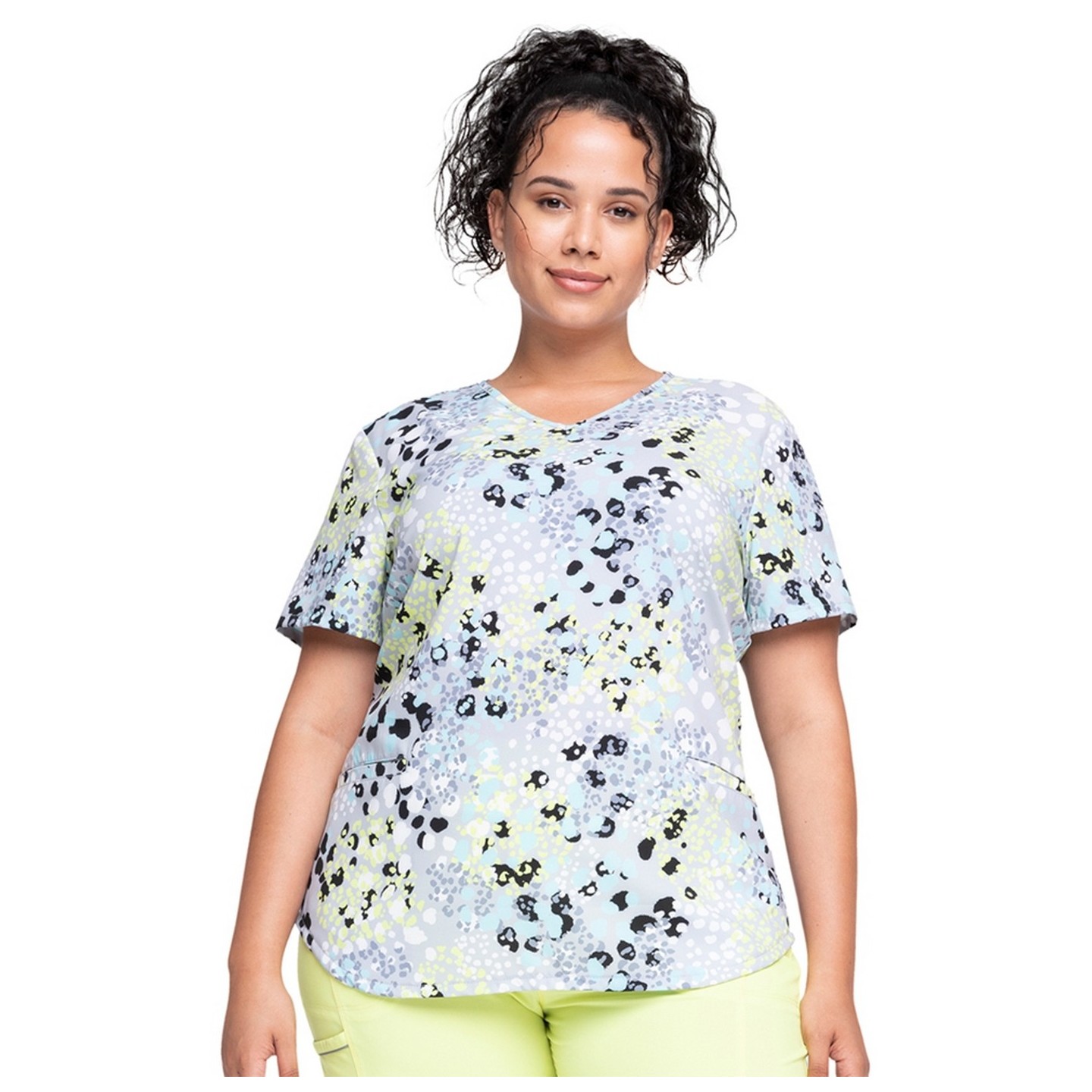 *VENTE FINALE CK637 Top à col V imprimé en Spots Gone Wild - Cherokee