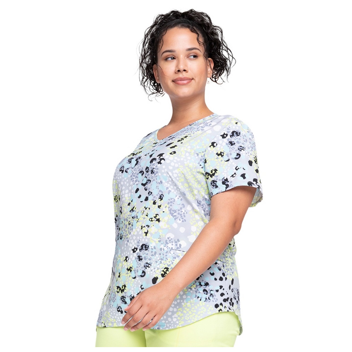 *FINAL SALE CK637 V-Neck Print Top in Spots Gone Wild - Cherokee Prints