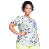 *VENTE FINALE CK637 Top à col V imprimé en Spots Gone Wild - Cherokee