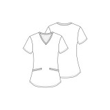 *VENTE FINALE CK637 Top à col V imprimé en Science Friends - Cherokee