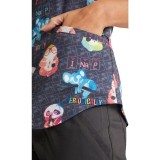 *FINAL SALE CK637 V-Neck Print Top in Science Friends - Cherokee Prints