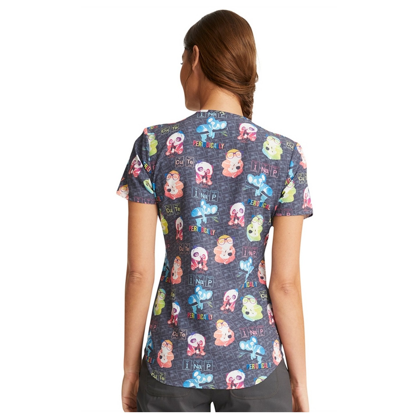 *FINAL SALE CK637 V-Neck Print Top in Science Friends - Cherokee Prints