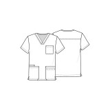 *FINAL SALE CK691 Cherokee Unisex V-Neck Print Top in Instumental Helpers