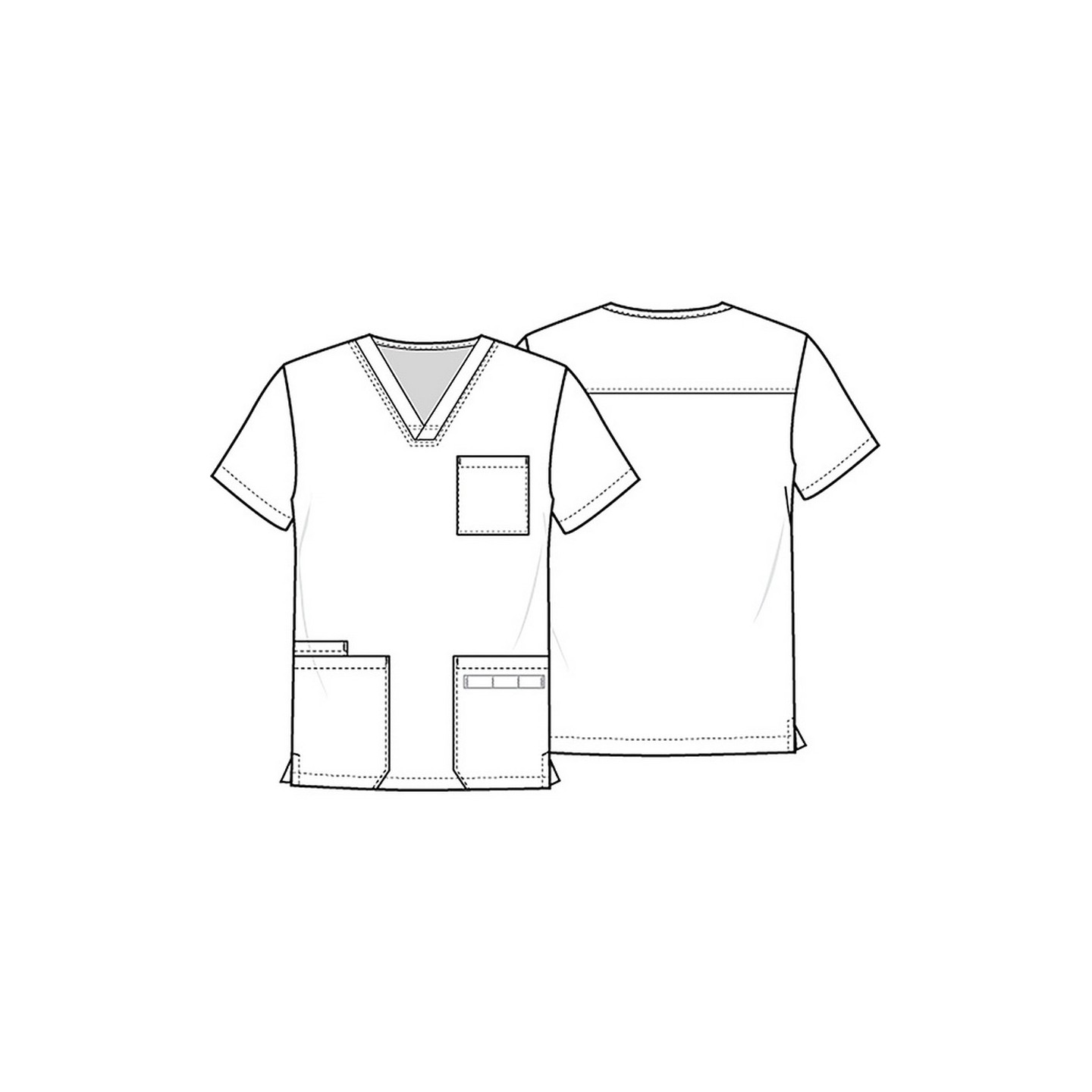 *FINAL SALE CK691 Cherokee Unisex V-Neck Print Top in Instumental Helpers