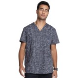 *FINAL SALE CK691 Cherokee Unisex V-Neck Print Top in Instumental Helpers