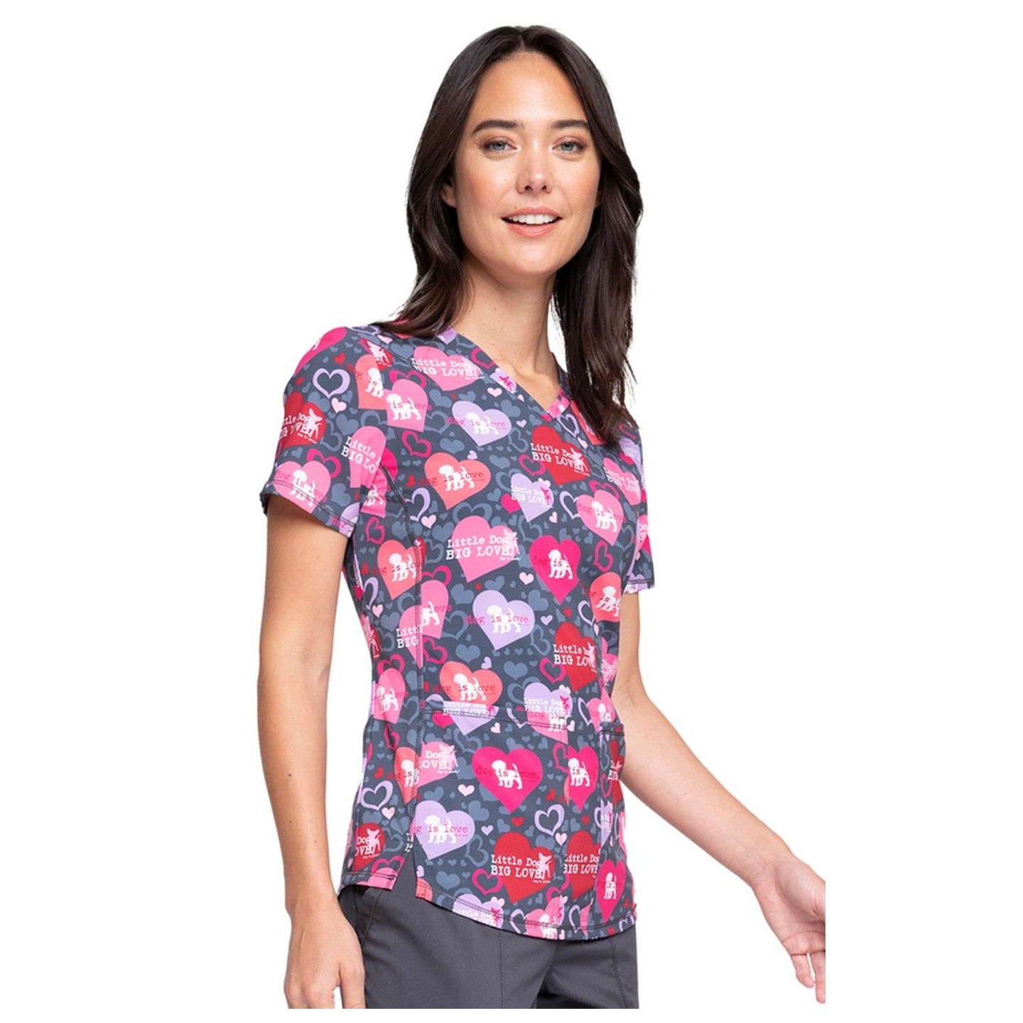 *VENTE FINALE CK703 Cherokee - Top imprimé à col en V - Dog Is Love