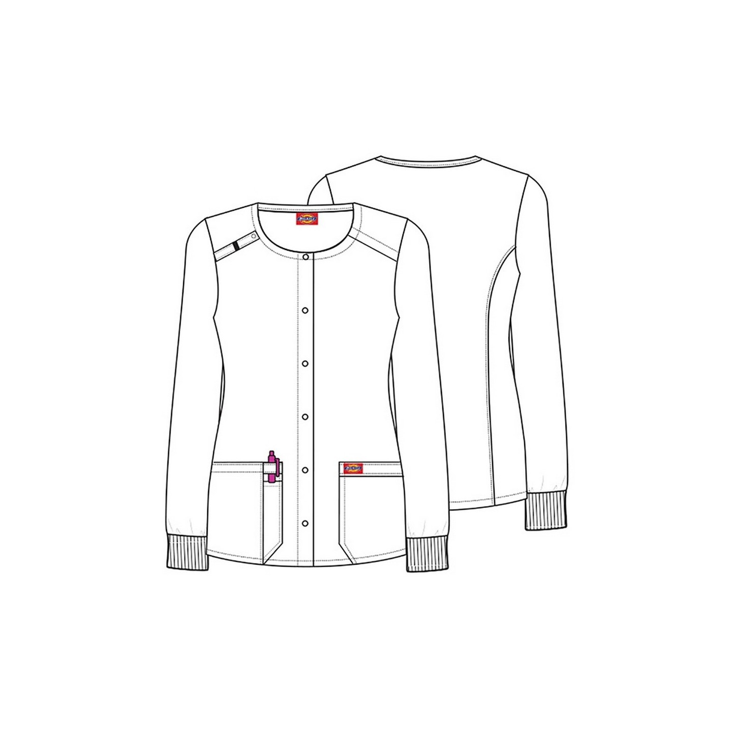 *FINAL SALE DK306 Dickies Prints Snap Front Warm-Up Jacket in Super Smile