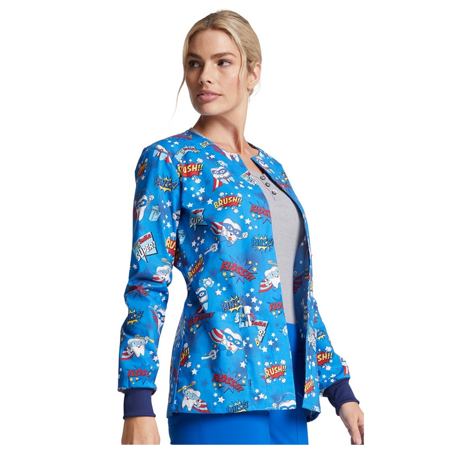 *VENTE FINALE DK306 Veste de survêtement à boutons-pression Dickies Prints en Super Smile