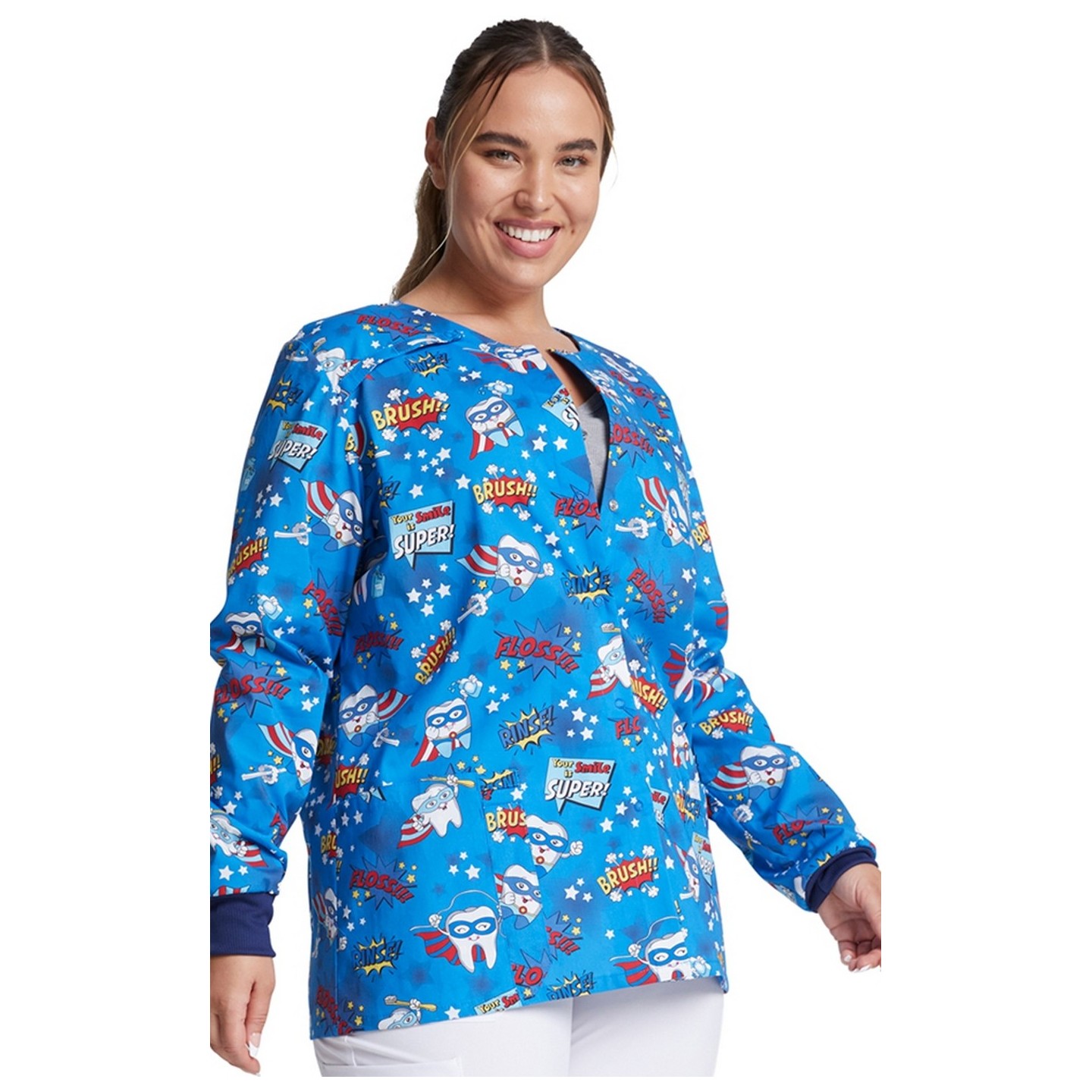 *VENTE FINALE DK306 Veste de survêtement à boutons-pression Dickies Prints en Super Smile