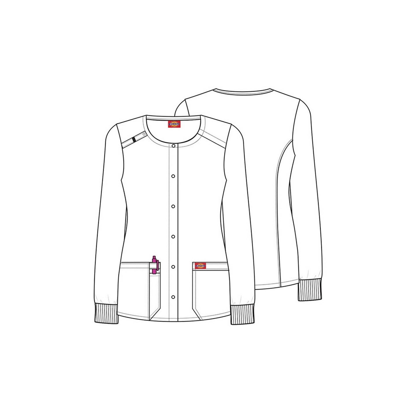 *VENTE FINALE DK309 Veste de survêtement à boutons-pression Dickies Prints en Hoo Cares For You?