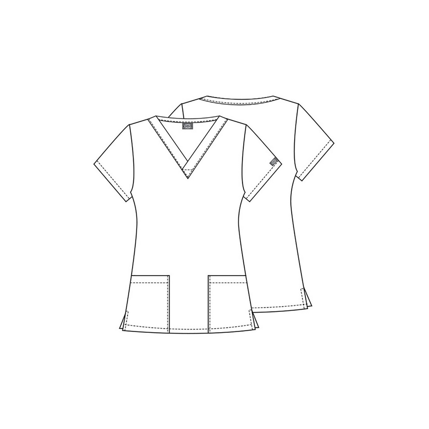 *FINAL SALE DK704 Dickies Prints V-Neck Top in Roo-ting For You