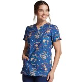 *FINAL SALE DK704 Dickies Prints V-Neck Top in Roo-ting For You