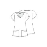 *VENTE FINALE DK721 - Top à col en V imprimé Dickies - Super Smile