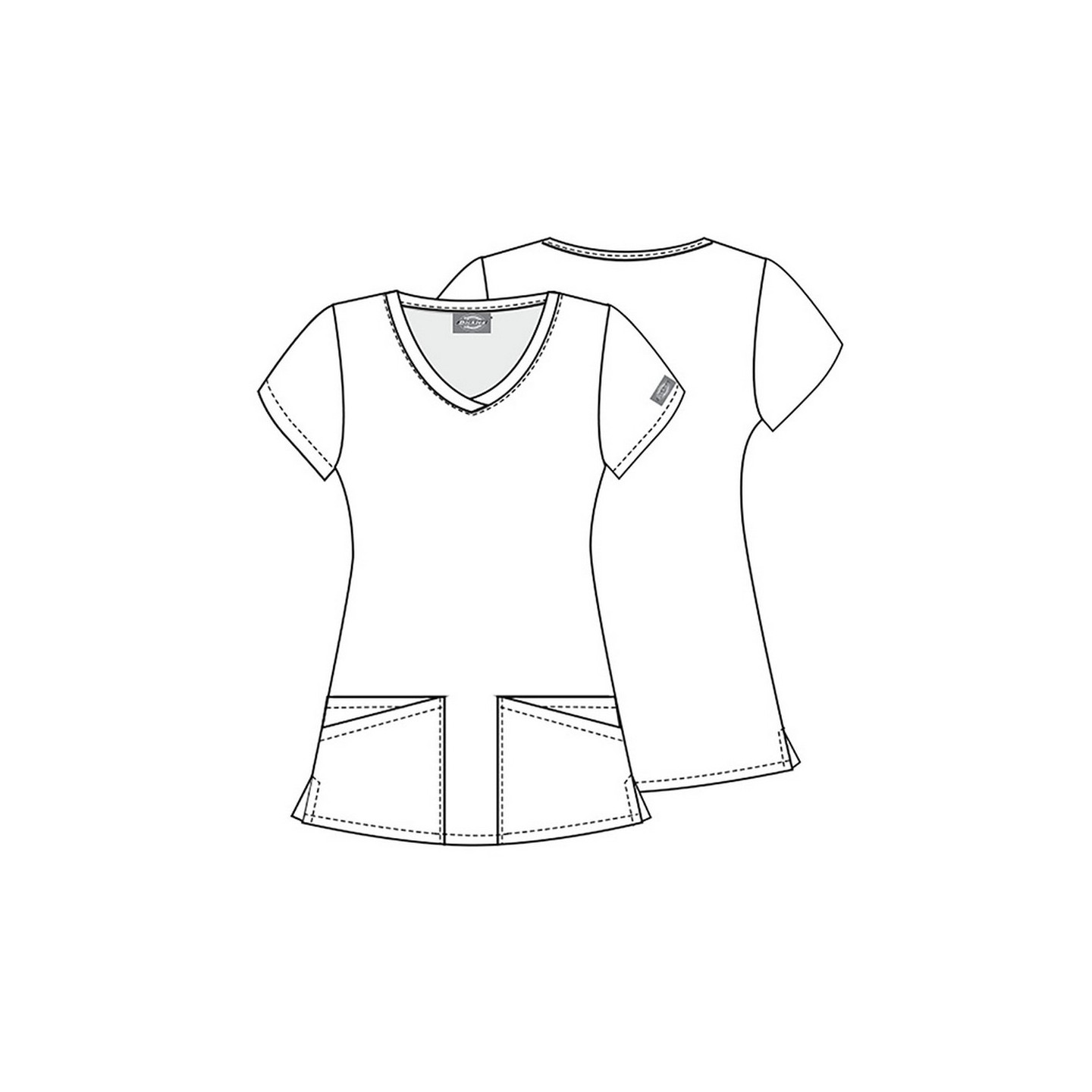 *VENTE FINALE DK721 - Top à col en V imprimé Dickies - Super Smile