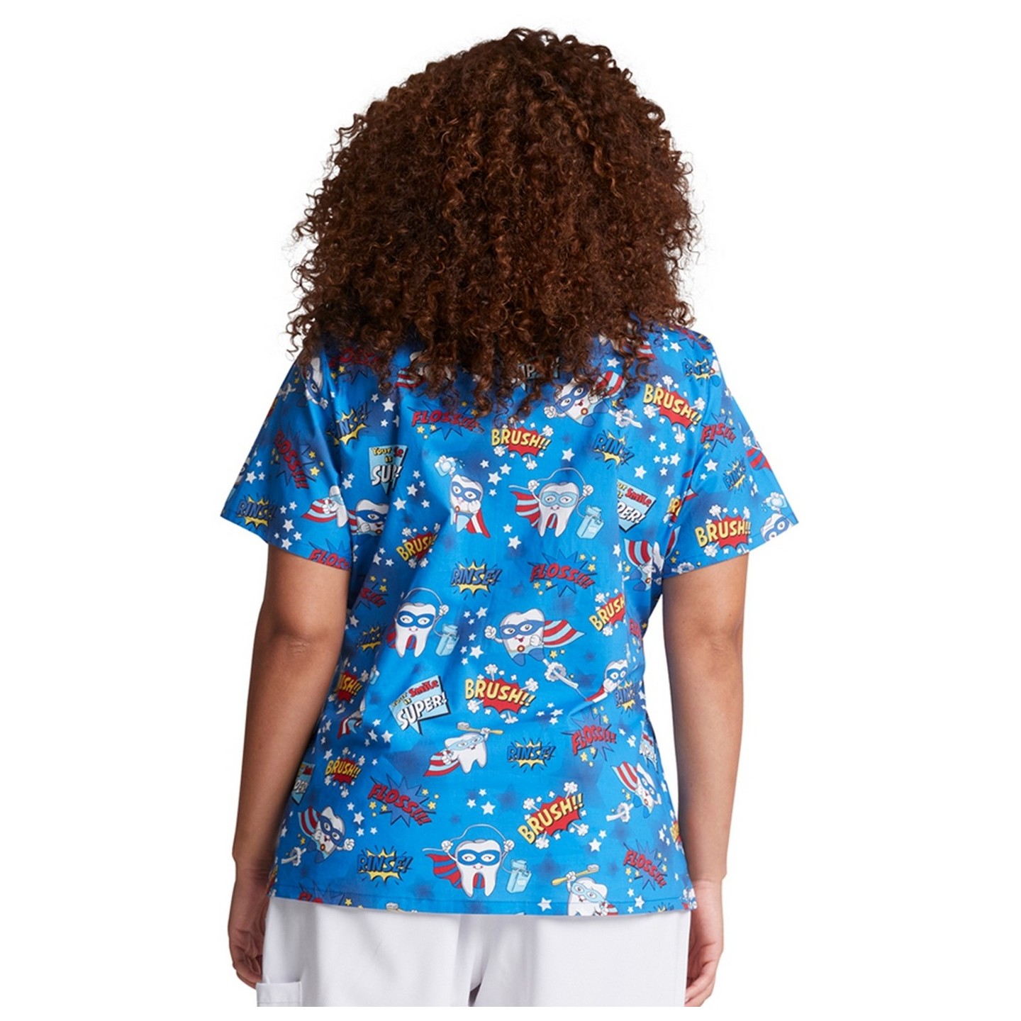 *FINAL SALE DK721 Dickies Prints V-Neck Top in Super Smile