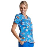 *FINAL SALE DK721 Dickies Prints V-Neck Top in Super Smile